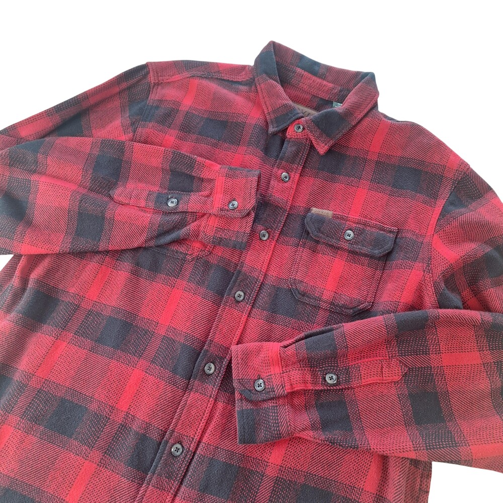 Orvis Shirt Mens XL Red Plaid Flannel Cotton Long Sleeve Button Up Classic Fit
